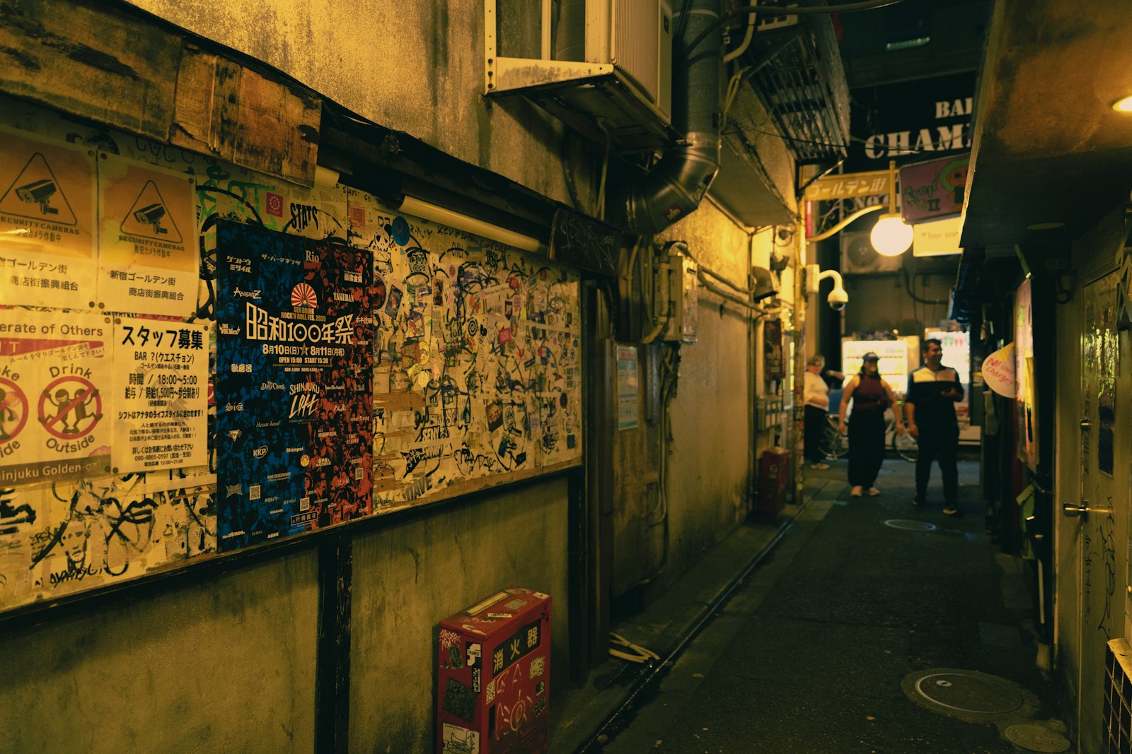 A narrow lantern-lit alley of tiny bars in Shinjuku's Golden Gai, an easier entry point into Tokyo nightlife for first-time visitors