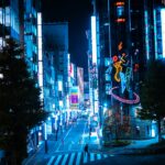 Neon-lit Kabukicho street in Shinjuku, Tokyo, the district where most host clubs operate