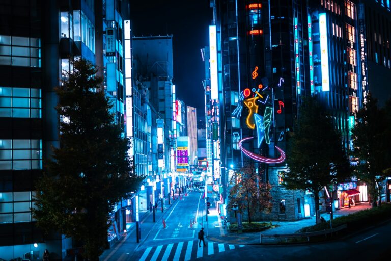 Neon-lit Kabukicho street in Shinjuku, Tokyo, the district where most host clubs operate