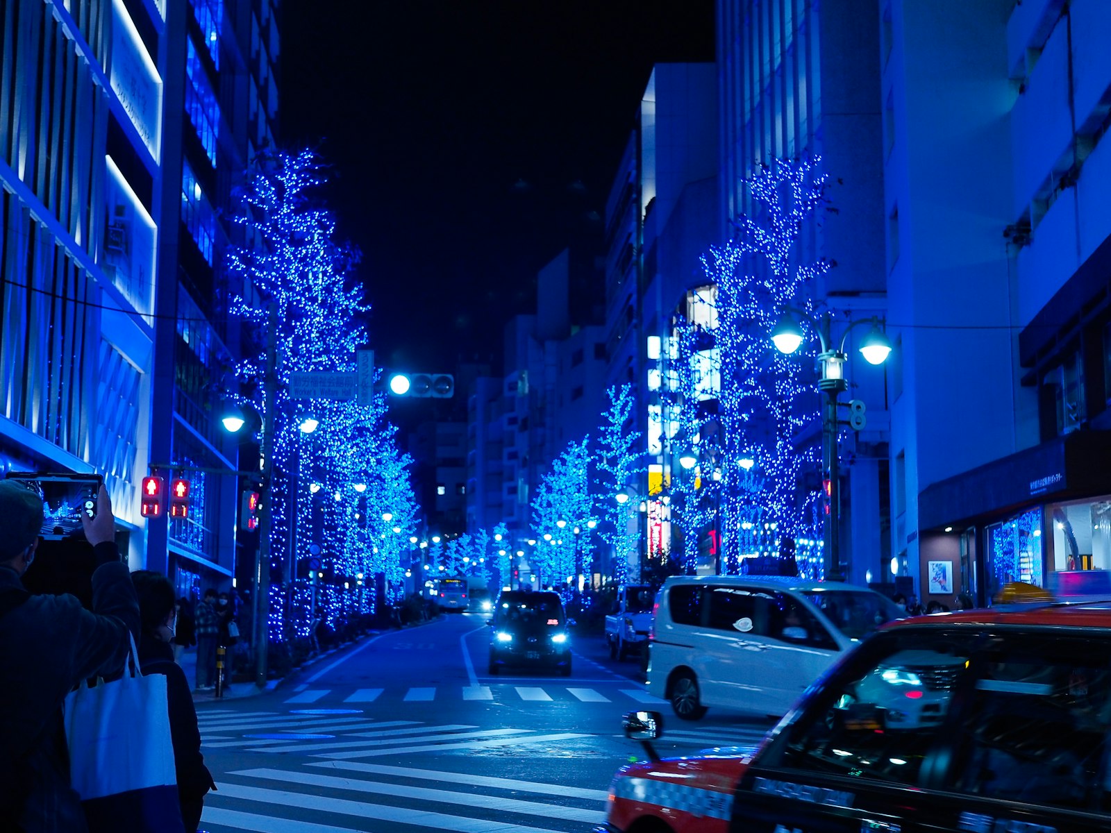 Upscale Ginza street at night, home to Tokyo's most expensive hostess clubs and lounges