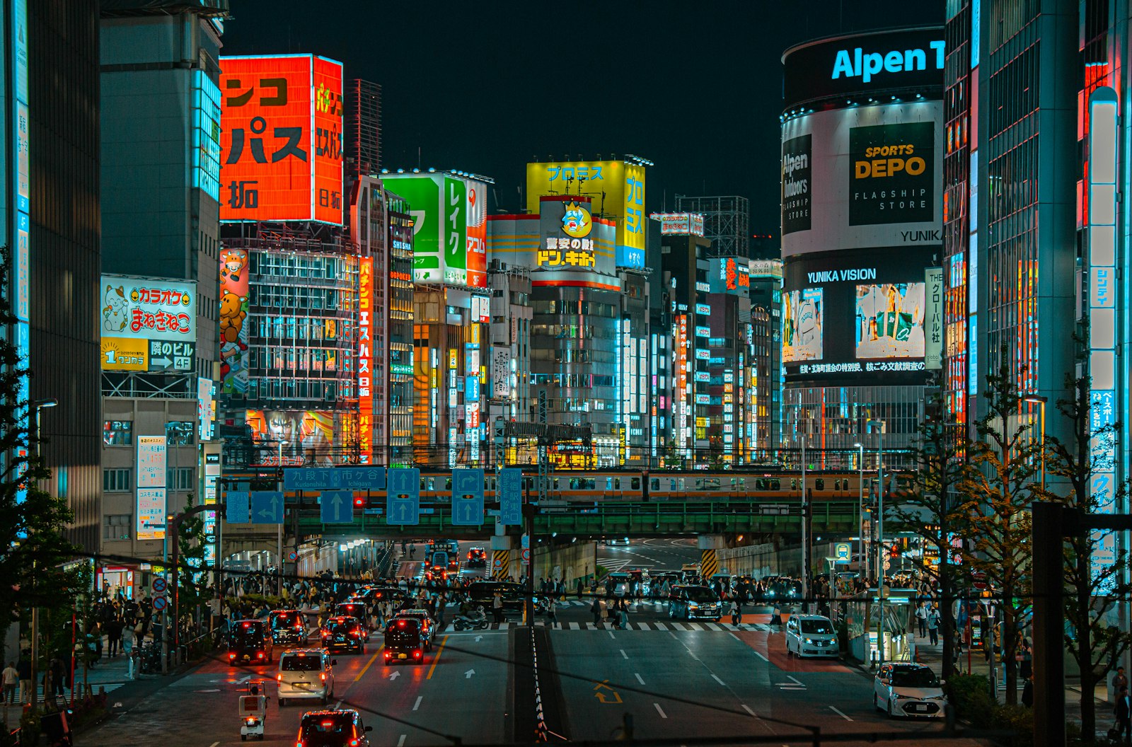 Neon-lit street in Kabukicho, Shinjuku, where most Tokyo kyabakura are located