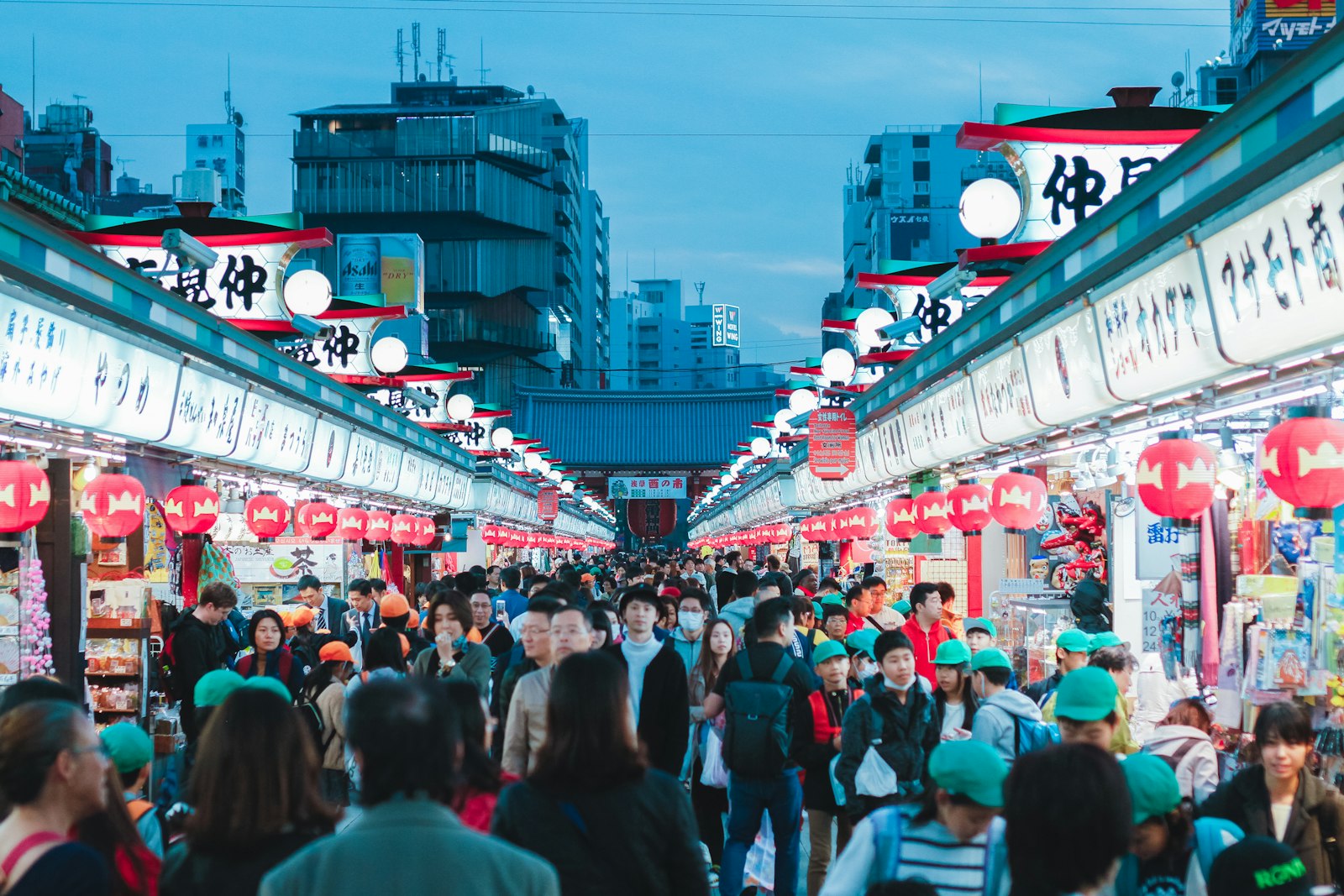 Red lanterns outside a Tokyo izakaya on a Friday evening, a popular night to go out in Tokyo