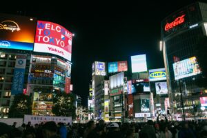 Shibuya's Center Gai after dark, the main artery of the district's young nightlife scene