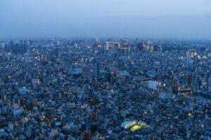 Tokyo's skyline lit up at night, the backdrop for Tokyo New Year's Eve nightlife