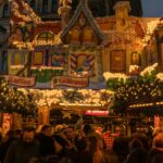 Wooden stalls and string lights at an evening Christmas market, the atmosphere of the Tokyo Christmas Market 2026