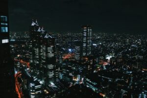 Tokyo Night and Light projection mapping on the Tokyo Metropolitan Government Building in Shinjuku at night