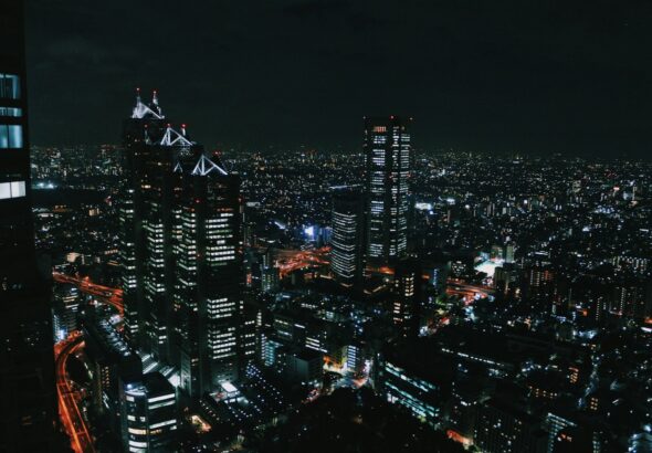 Tokyo Night and Light projection mapping on the Tokyo Metropolitan Government Building in Shinjuku at night